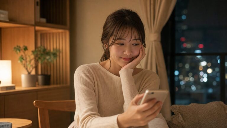 キスをした後、頬を赤らめて視線をそらす女性の写真
