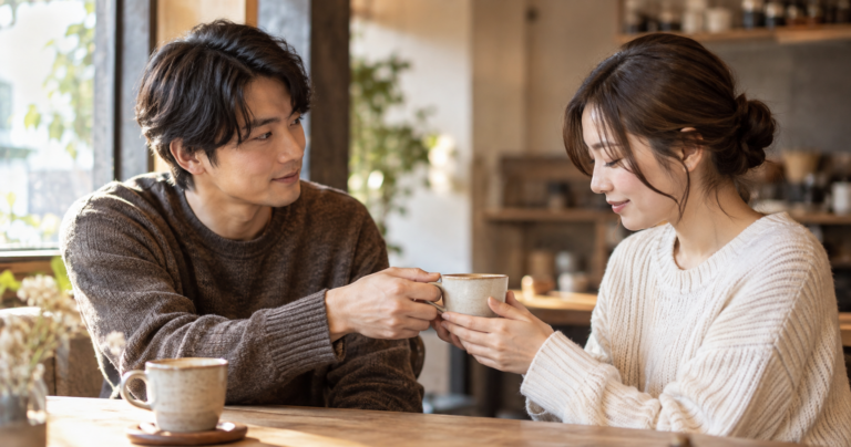 INFJタイプの彼氏の話にじっくり耳を傾ける女性の写真